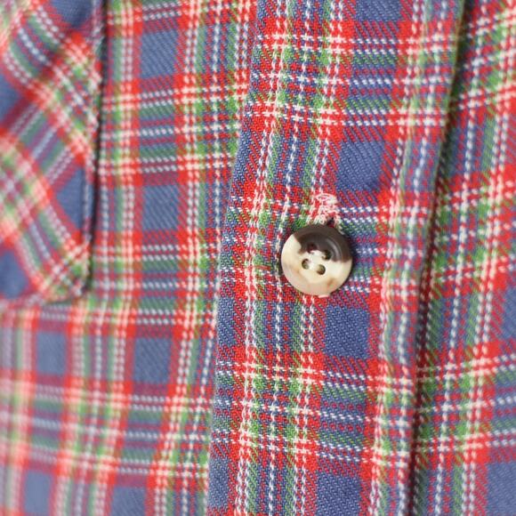 Vintage JCPenney Plaid Button Down Distressed Shirt Unisex Small - Medium - Picture 6 of 10